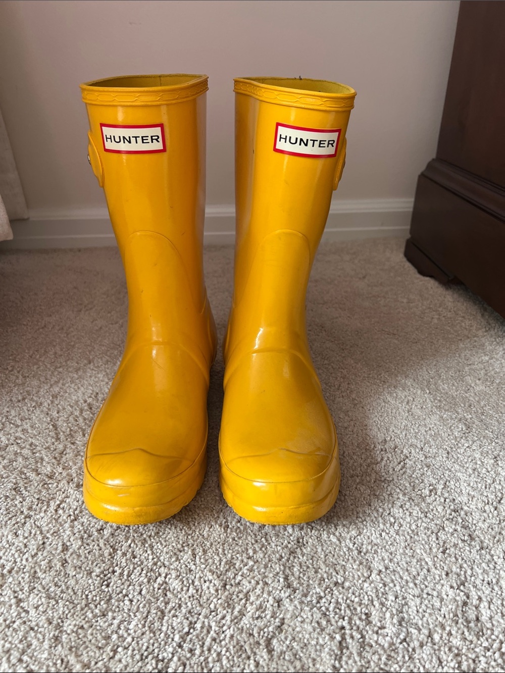 Hunter Bright Yellow Glossy Rain Boots